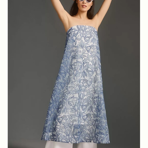 NWT Anthropologie Strapless Embroidered Gown - Picture 2 of 11